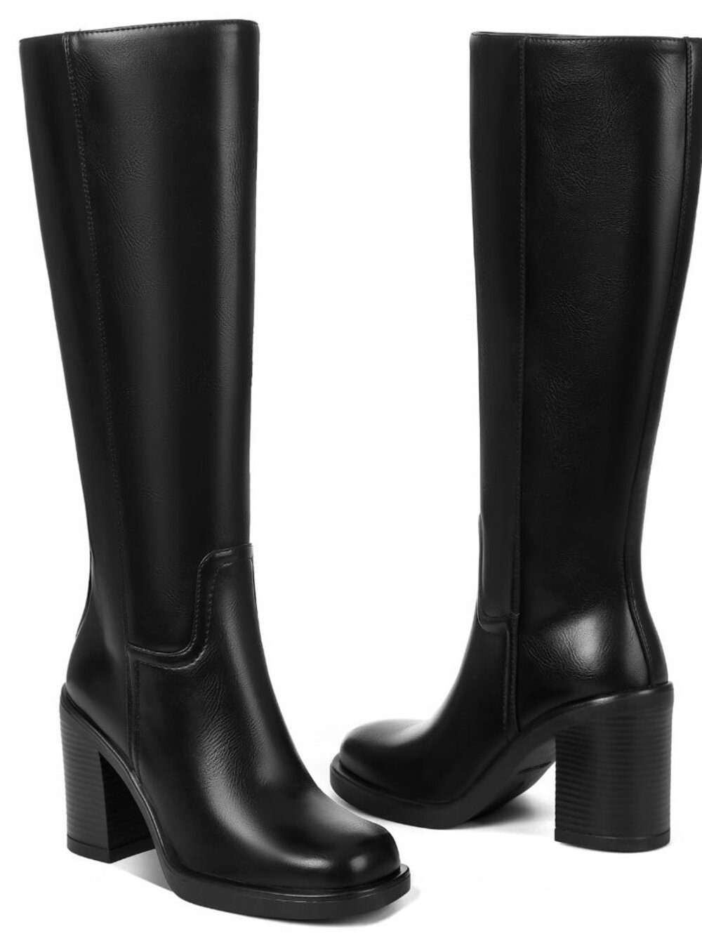 New CYNLLIO Black Knee High Boots for Women Tall Platform Gogo Boot Heeled sz 8